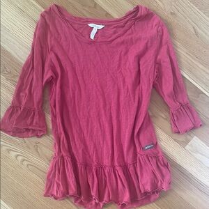 Matilda Jane Red Ruffle Hem Top